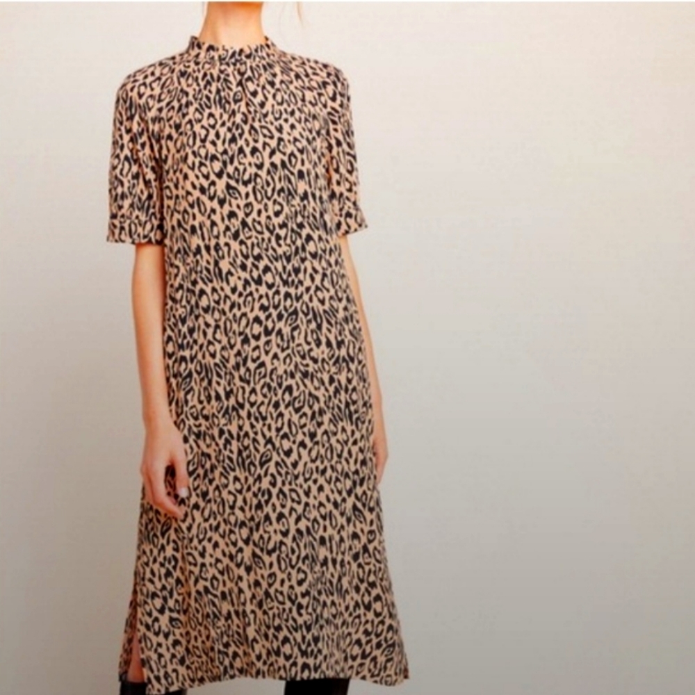 Anthropologie never worn Leopard Motif Midi Dress